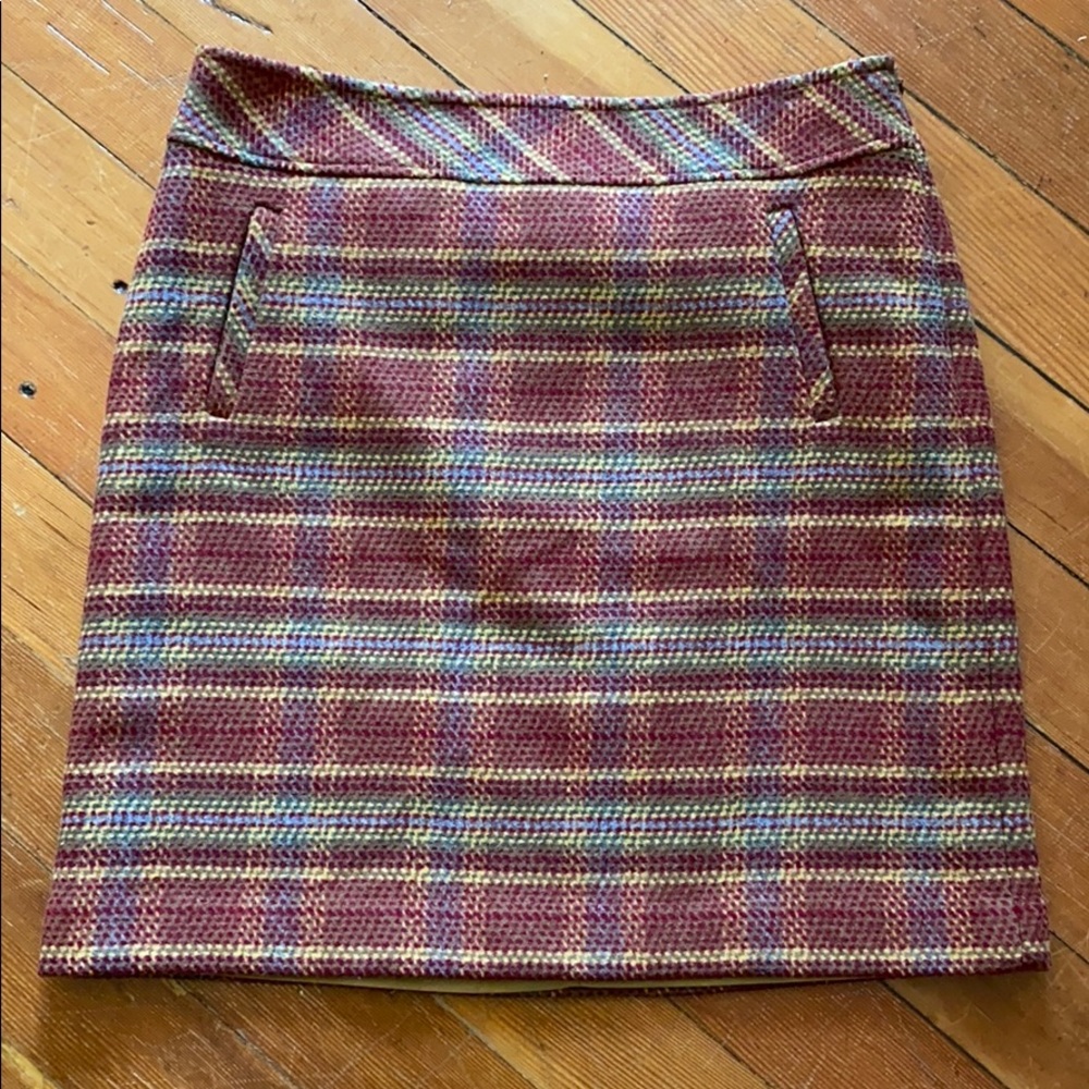 {Talbots} Wool Blend Plaid Skirt